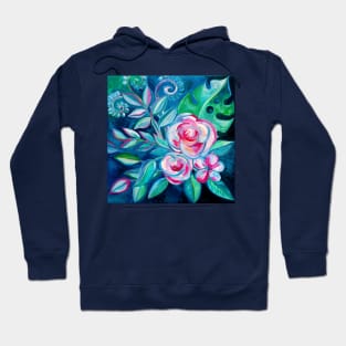 Tropical Camellia Extravaganza - oil on canvas Hoodie